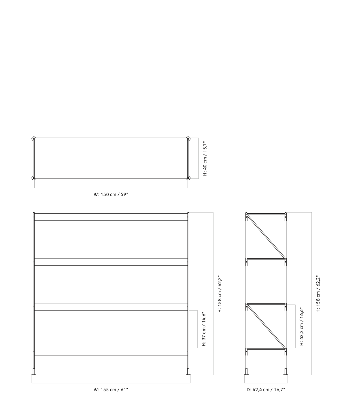 Zet Storage System - Back Panel and Magazine Shelf