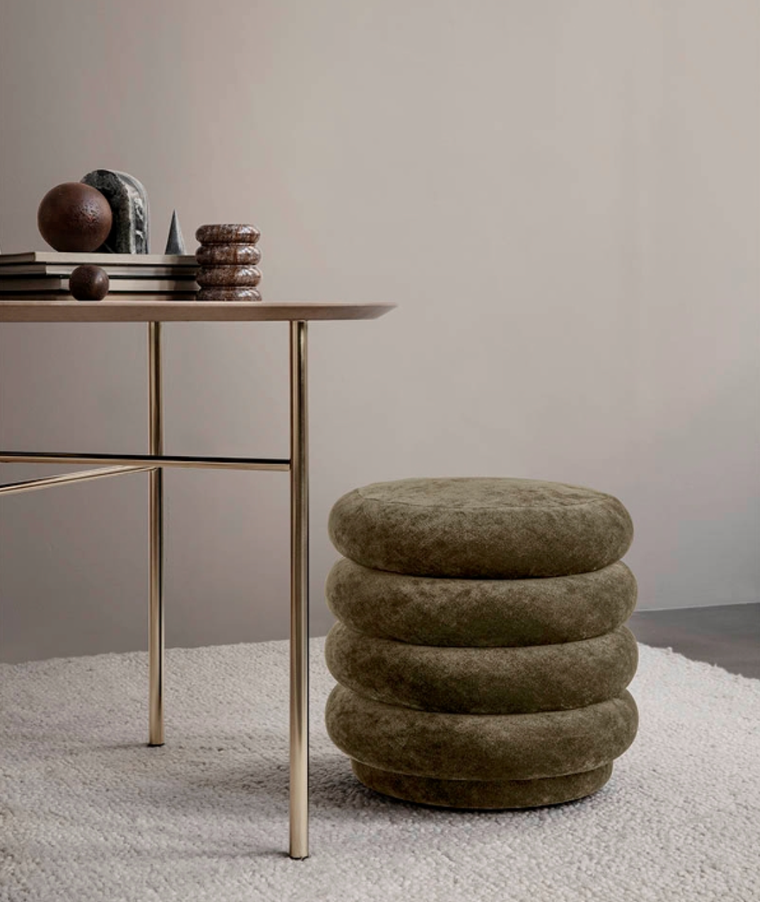 Faded Velvet Pouf Round - 5 Colors Ferm Living - BEAM // Design Store
