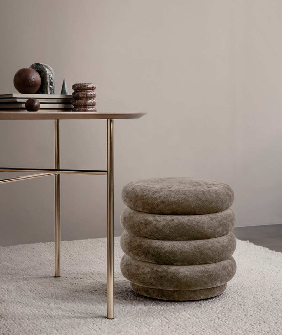 Faded Velvet Pouf Round - 5 Colors Ferm Living - BEAM // Design Store