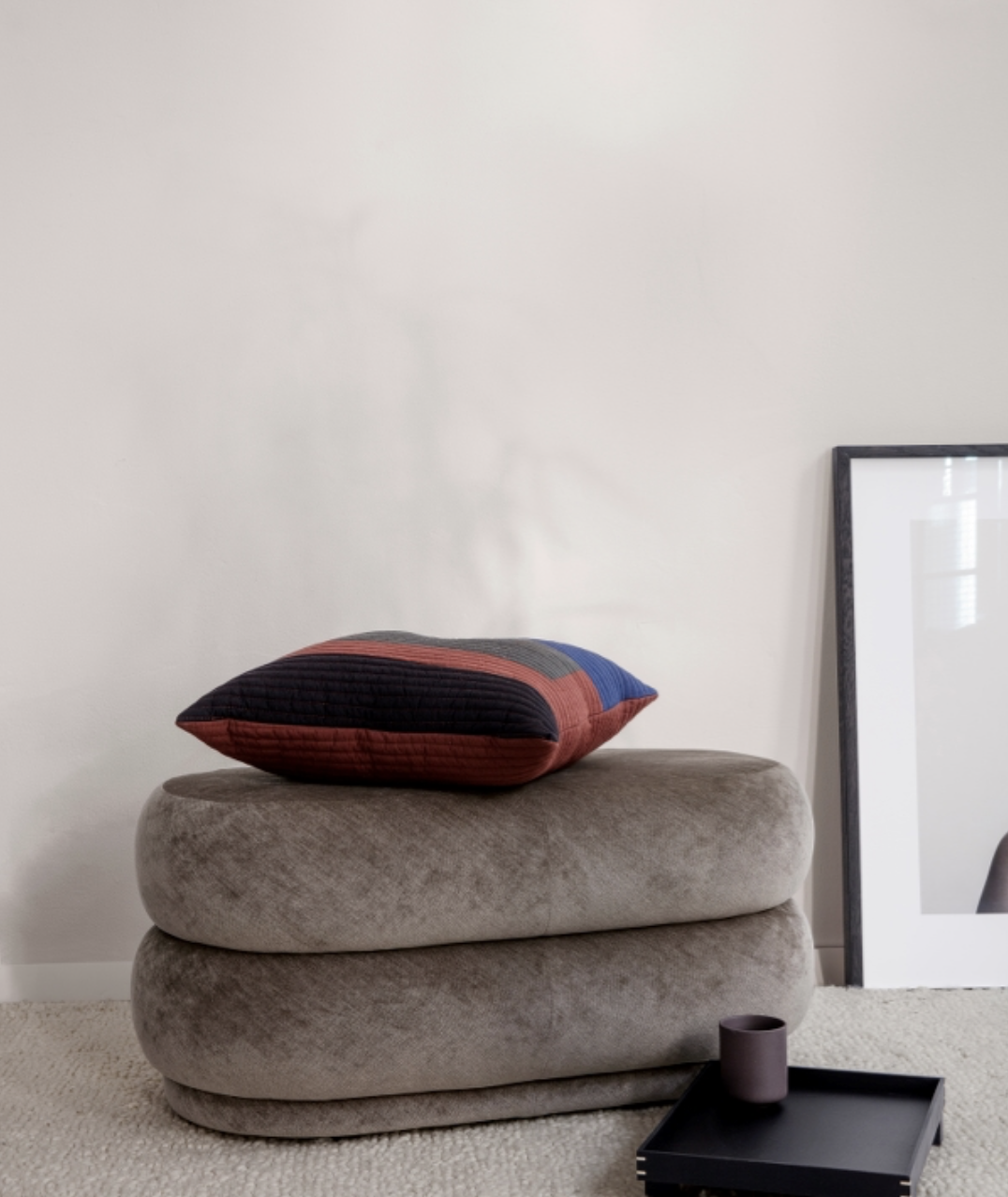 Faded Velvet Pouf Oval - 5 Colors Ferm Living - BEAM // Design Store